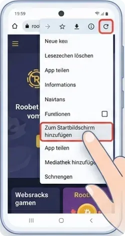 Zum Startbildschirm hinzufügen wählen